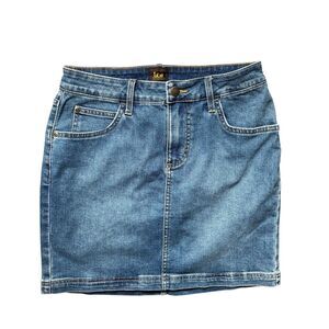 VNTG LEE Blue Jean Skort Size 4 Built In Shorts EUC